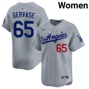 Women Paul Gervase #65 L.A. Dodgers Grey Elite Baseball Jersey| Stitched Authentic b161J831