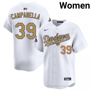 Women Roy Campanella #39 LAD 2026 Gold Collection White Elite Baseball Jersey| Embroidery Authentic eEVM4C50