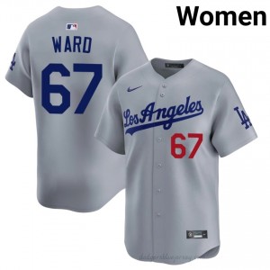 Women Ryan Ward #67 Grey Alternate Limited Baseball Jersey | L.A. Dodgers Official MLB Design p2Xw1S84