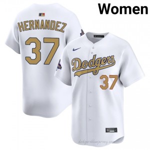LAD Teoscar Hernandez #37 2026 Gold Collection White Women Premium Jersey | MLB Collectible Baseball Uniform g3l4v799