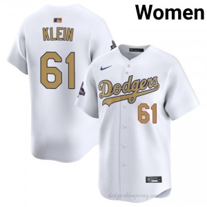 2026 Gold Collection White Will Klein #61 Women Baseball Jersey | LAD Limited Edition MLB Player Gear 5WDVh275
