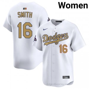 Women Will Smith #16 LAD 2026 Gold Collection White Elite Baseball Jersey| Embroidery Authentic W3016726