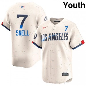 Blake Snell #7 Cream Baseball Jersey | Youth Dodgers Premium MLB Uniform 57EL6447