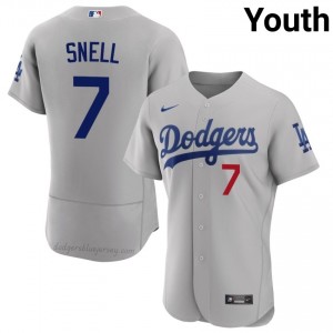Youth Blake Snell #7 Gray Alternate Limited Baseball Jersey | Los Angeles Dodgers Official MLB Design K4kG6146