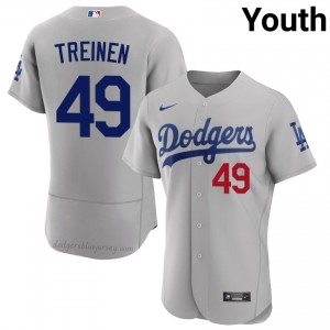 Los Angeles Dodgers Blake Treinen #49 Gray Youth Premium Jersey | MLB Collectible Baseball Uniform lXb81198