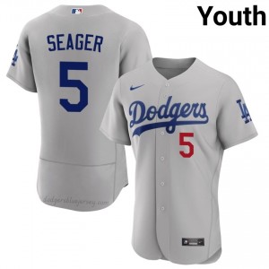 Los Angeles Dodgers Corey Seager #5 Gray Youth Premium Jersey | MLB Collectible Baseball Uniform L8YW2750