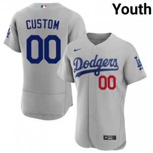 Youth Custom #00 Gray Alternate Limited Baseball Jersey | Los Angeles Dodgers Official MLB Design W00a2845