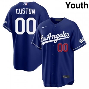 Custom #00 Royal Baseball Jersey | Youth Dodgers Premium MLB Uniform oj7f7742