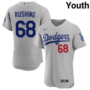 Youth Dalton Rushing #68 Gray Alternate Limited Baseball Jersey | Los Angeles Dodgers Official MLB Design 4HSms068