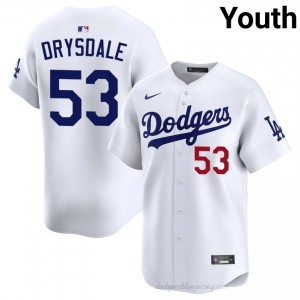 Youth Don Drysdale #53 White Alternate Limited Baseball Jersey | LA Dodgers Official MLB Design B0DU7156