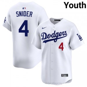 LA Dodgers Duke Snider #4 White Youth Premium Jersey | MLB Collectible Baseball Uniform C817Rl58