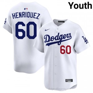 Edgardo Henriquez #60 White Baseball Jersey | Youth LA Dodgers Premium MLB Uniform 772Y8769