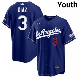 Edwin Diaz #3 Royal Baseball Jersey | Youth Los Angeles Dodgers Premium MLB Uniform d75b5088