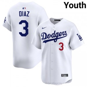 #3 Edwin Diaz White On-Field Style Baseball Jersey | Youth Authentic LA Dodgers MLB Apparel X06G2085