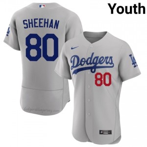 Los Angeles Dodgers Emmet Sheehan #80 Gray Youth Premium Jersey | MLB Collectible Baseball Uniform PRX7r710