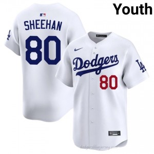 Youth Emmet Sheehan #80 LA Dodgers White Elite Baseball Jersey| Stitch Authentic 566EN361