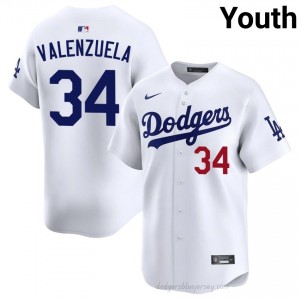#34 Fernando Valenzuela White On-Field Style Baseball Jersey | Youth Authentic LA Dodgers MLB Apparel 871kB326