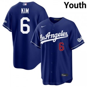 Hyeseong Kim #6 Royal Baseball Jersey | Youth L.A. Dodgers Premium MLB Uniform 8033FL96