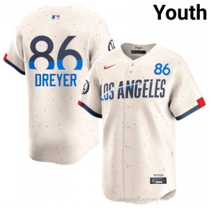 Dodgers Jack Dreyer #86 Cream Youth Premium Jersey | MLB Collectible Baseball Uniform u34Rdu97