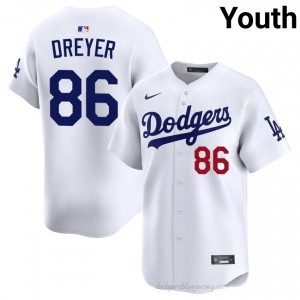 Jack Dreyer #86 White Baseball Jersey | Youth LA Dodgers Premium MLB Uniform hv4j2u55