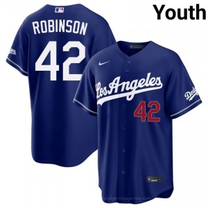 Jackie Robinson #42 Royal Baseball Jersey | Youth LA Dodgers Premium MLB Uniform 6S0d2357