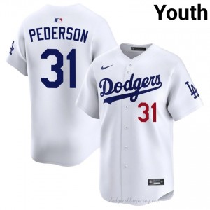 Youth Joc Pederson #31 White Alternate Limited Baseball Jersey | LA Dodgers Official MLB Design H6By8Q91