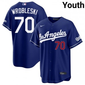 Justin Wrobleski #70 Royal Baseball Jersey | Youth Los Angeles Dodgers Premium MLB Uniform 26o84543