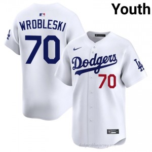 #70 Justin Wrobleski White On-Field Style Baseball Jersey | Youth Authentic LA Dodgers MLB Apparel 4B263022