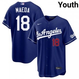 Kenta Maeda #18 Royal Baseball Jersey | Youth L.A. Dodgers Premium MLB Uniform 6RtP1D64