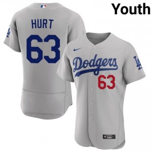 Los Angeles Dodgers Kyle Hurt #63 Gray Youth Premium Jersey | MLB Collectible Baseball Uniform U5qP4468