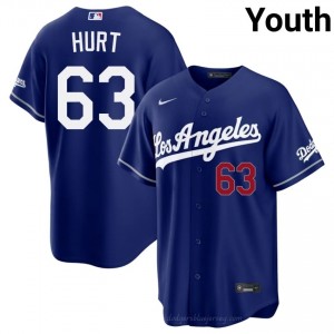 Kyle Hurt #63 Royal Baseball Jersey | Youth Dodgers Premium MLB Uniform D1676399