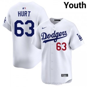 Youth Kyle Hurt #63 LA Dodgers White Elite Baseball Jersey| Stitch Authentic UT666492