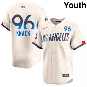 Youth Landon Knack #96 Dodgers Cream Elite Baseball Jersey| Stitched Authentic 17550I49