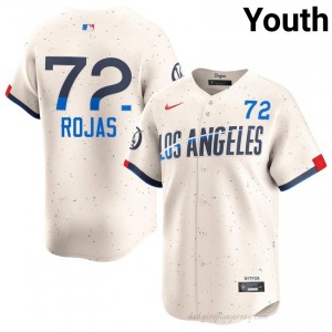 Miguel Rojas #72 Cream Baseball Jersey | Youth Dodgers Premium MLB Uniform 65V16D22