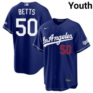 Royal Mookie Betts #50 Youth Baseball Jersey | Los Angeles Dodgers Limited Edition MLB Player Gear 48O3S285