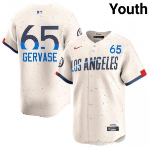 Youth Paul Gervase #65 Cream Alternate Limited Baseball Jersey | Dodgers Official MLB Design f4K64C66