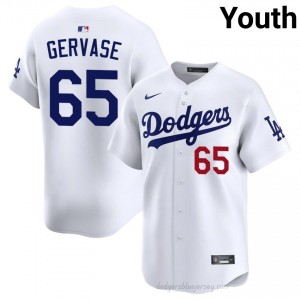 Youth Paul Gervase #65 LA Dodgers White Elite Baseball Jersey| Stitch Authentic fN0h5764