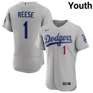 Youth Pee Wee Reese #1 Gray Alternate Limited Baseball Jersey | Los Angeles Dodgers Official MLB Design 8L756n33