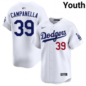 #39 Roy Campanella White On-Field Style Baseball Jersey | Youth Authentic LA Dodgers MLB Apparel t7AdP221