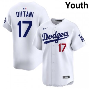 LA Dodgers Shohei Ohtani #17 White Youth Premium Jersey | MLB Collectible Baseball Uniform 040fv525