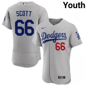 Youth Tanner Scott #66 Los Angeles Dodgers Gray Elite Baseball Jersey| Stitched Authentic UVvque66