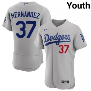Youth Teoscar Hernandez #37 Gray Alternate Limited Baseball Jersey | Los Angeles Dodgers Official MLB Design 23703845