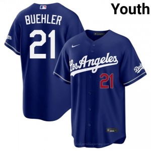 Walker Buehler #21 Royal Baseball Jersey | Youth Dodgers Premium MLB Uniform RwB01r36