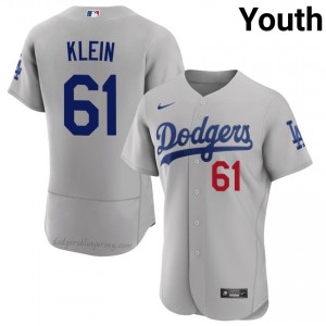 Youth Will Klein #61 Gray Alternate Limited Baseball Jersey | Los Angeles Dodgers Official MLB Design wL643k97