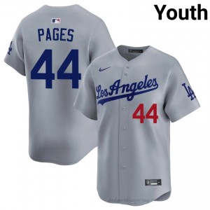 Andy Pages #44 Grey Baseball Jersey | Youth L.A. Dodgers Premium MLB Uniform 163N3194