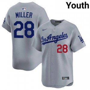 Grey Bobby Miller #28 Youth Baseball Jersey | L.A. Dodgers Limited Edition MLB Player Gear 1n8vHk61