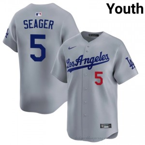 Corey Seager #5 Grey Baseball Jersey | Youth L.A. Dodgers Premium MLB Uniform tu522866