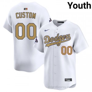 Youth 2026 Gold Collection Custom #00 LAD White Elite Baseball Jersey| Stitch Authentic 6Y5q0570