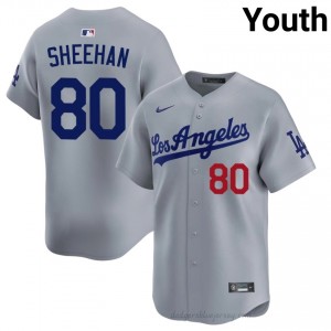 Youth Emmet Sheehan #80 Grey Alternate Limited Baseball Jersey | L.A. Dodgers Official MLB Design 863o7a42