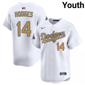 LAD Gil Hodges #14 2026 Gold Collection White Youth Premium Jersey | MLB Collectible Baseball Uniform DPw1IT20